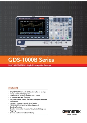 GW Instek GDS-1072B 70MHz, 2-Channel Digital Storage Oscilloscope