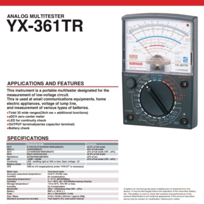 Jual SANWA YX-361TR Multimeter / Multitester Analog