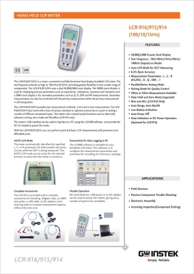 GW Instek LCR-915 Handheld LCR Meter
