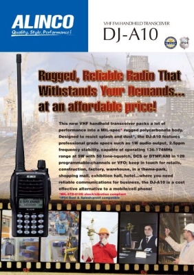 ALINCO DJ-A10 VHF FM Portable Handheld Transceiver Radio