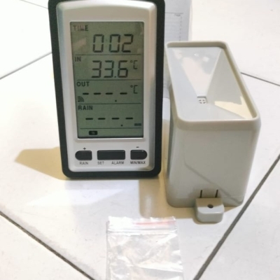 Termometer Meter Tester Monitor Wireless Rain Gauge - Alat Ukur Curah Hujan