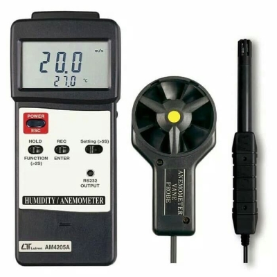 LUTRON AM-4205A HUMIDITY/ANEMOMETER METER+ type K/J