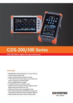 GW Instek GDS-210 100MHz Handheld Digital Storage Oscilloscopes