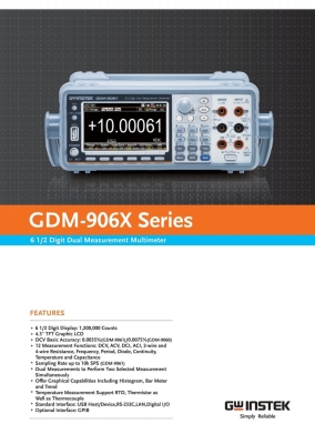 GW Instek GDM-9061 6 ½ (1200000 counts) Dual Digit Multimeter