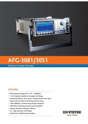 GW Instek AFG-3081 80MHz Arbitrary Function Generator