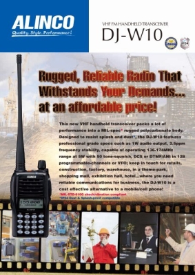 ALINCO DJ-W10 VHF FM Portable Handheld Transceiver Radio