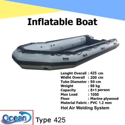 Perahu karet OCEAN 425 PVC 1.2 mm welding system - Perahu Karet