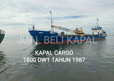 Jual kapal cargo 1800 DWT tahun 1987 direct owner