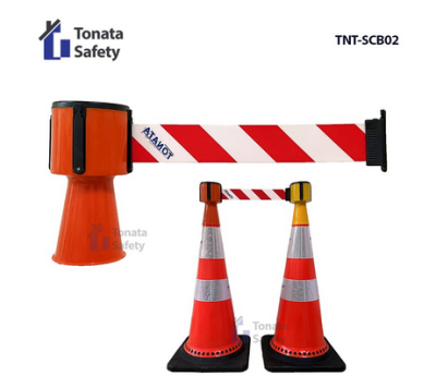 Safety Cone Belt 2 Meter / Pita Pembatas Kerucut Tonata / Merah Putih
