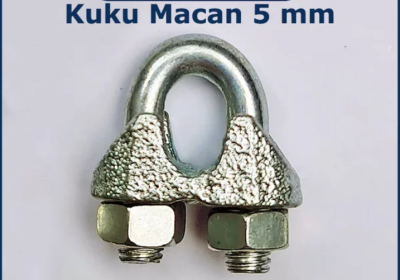 Kuku Macan 5 mm Klem Seling Wire Clip Clamp Tali Kawat Baja Kabel Seling Sling 5mm