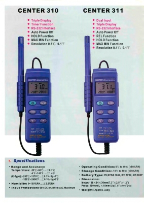 CENTER 314 Datalogger Dual Input Humidity Temperature Meter