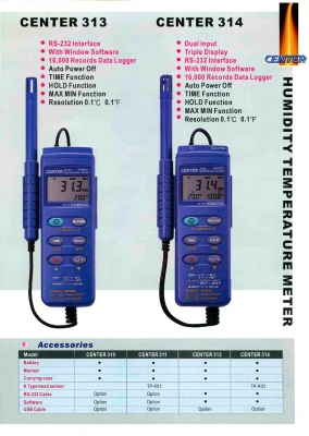 CENTER 311 Dual Input Humidity Temperature Meter