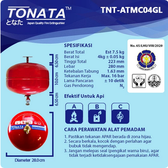Automatic Thermatic Pemadam Api Otomatis / Eco Liquid Gas 4 kg Tonata